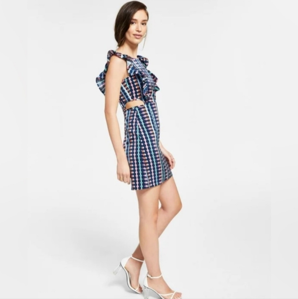 NWT Bar III Women’s Printed Cut-Out Shift Dress, Size Medium